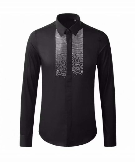 Black Crystal Embellished Premium Shirt